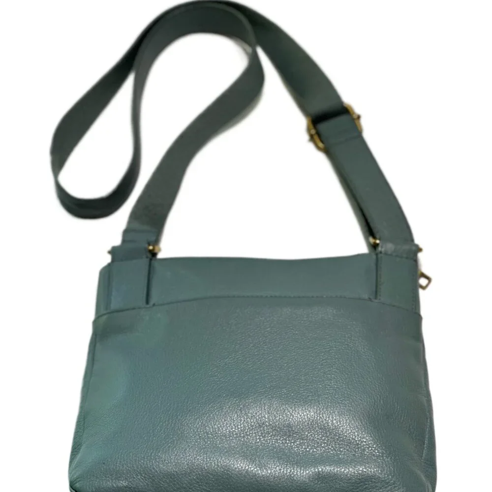 Fossil Explorer Leather Crossbody Bag Teal Blue 11x9x2.5" – Excellent Pre-Owned - Picture 6 of 16